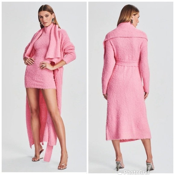 SER.O.YA RUE BOUCLE CARDIGAN in Rose Bloom - Picture 1 of 10